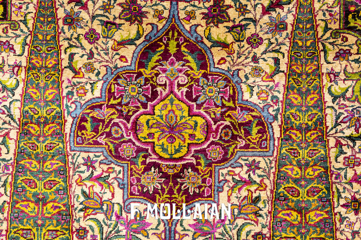 Rare Rug Farahan Silk Signed “Zel Al-Soltan” n°:705694